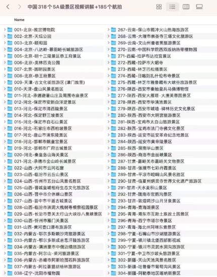 中国318个5A级景区视频讲解+185个航拍-橘子资源网