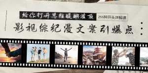 影视综纪漫文案引爆点,给你打开思维醍醐灌顶+255种开头详解课(26节)-橘子资源网