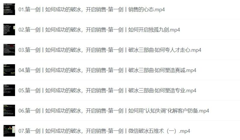 九大章节全面剖析销售技巧:环环相扣的实战营销攻略(全62节)-橘子资源网