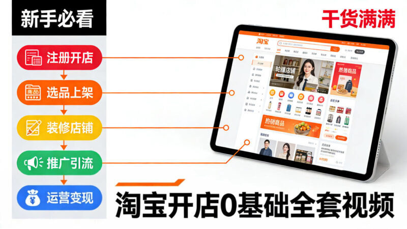 淘宝新手开店0基础全套视频-橘子资源网