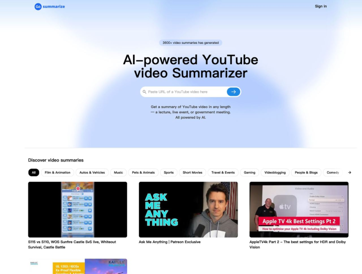 Go Summarize-AI视频总结工具-橘子资源网