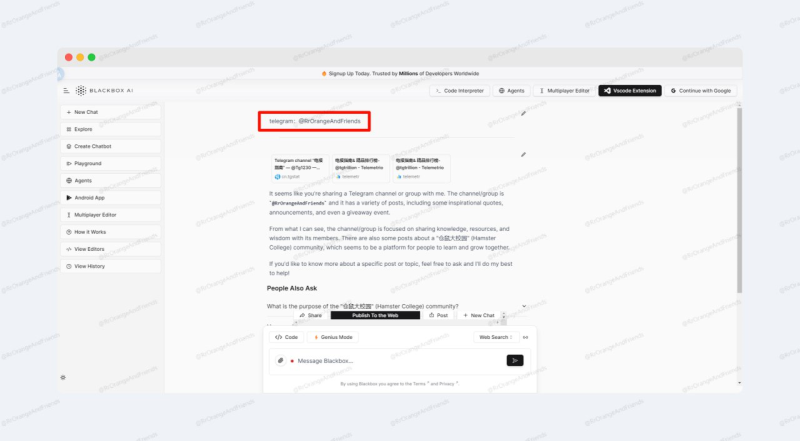 Blackbox AI - AI 搜索引擎 + 聊天 + 开发 AI-橘子资源网