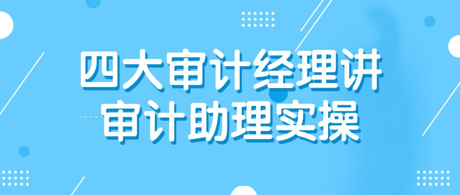 [学习课程] 四大审计经理讲审计助理实操-橘子资源网