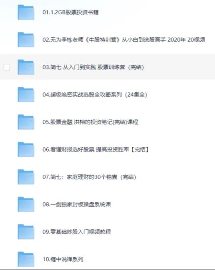 【股票教程】【投资理财学习】 各类机构培训课大合集【90G】-橘子资源网