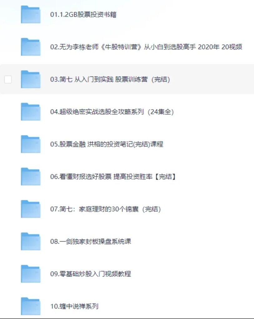 【股票教程】【投资理财学习】 各类机构培训课大合集【90G】-橘子资源网