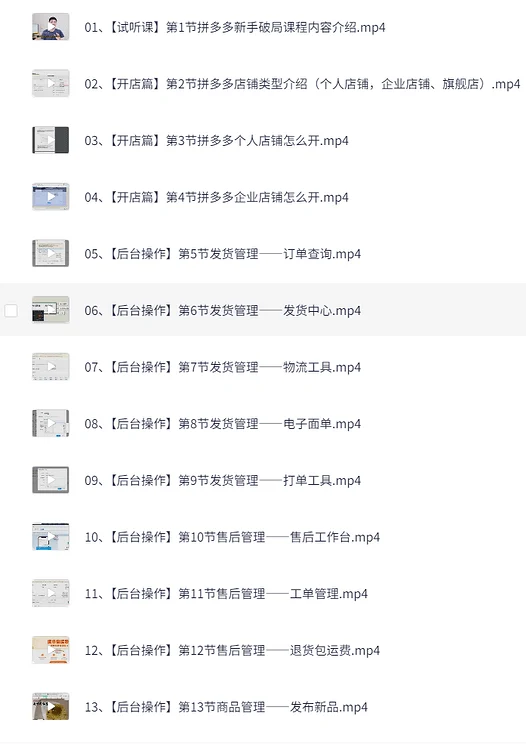 拼多多运营从0到1实操全流程 - 橘子资源网-橘子资源网