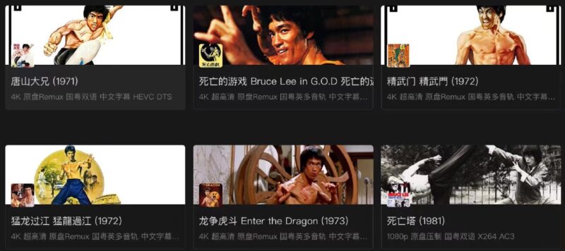 李小龙 全6部+含嘉禾剪辑1部 4K原盘REMUX 杜比视界 内封字幕-橘子资源网