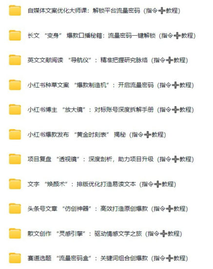 某社群99元AI写作指令课程，视频+文档全套教程合集-橘子资源网